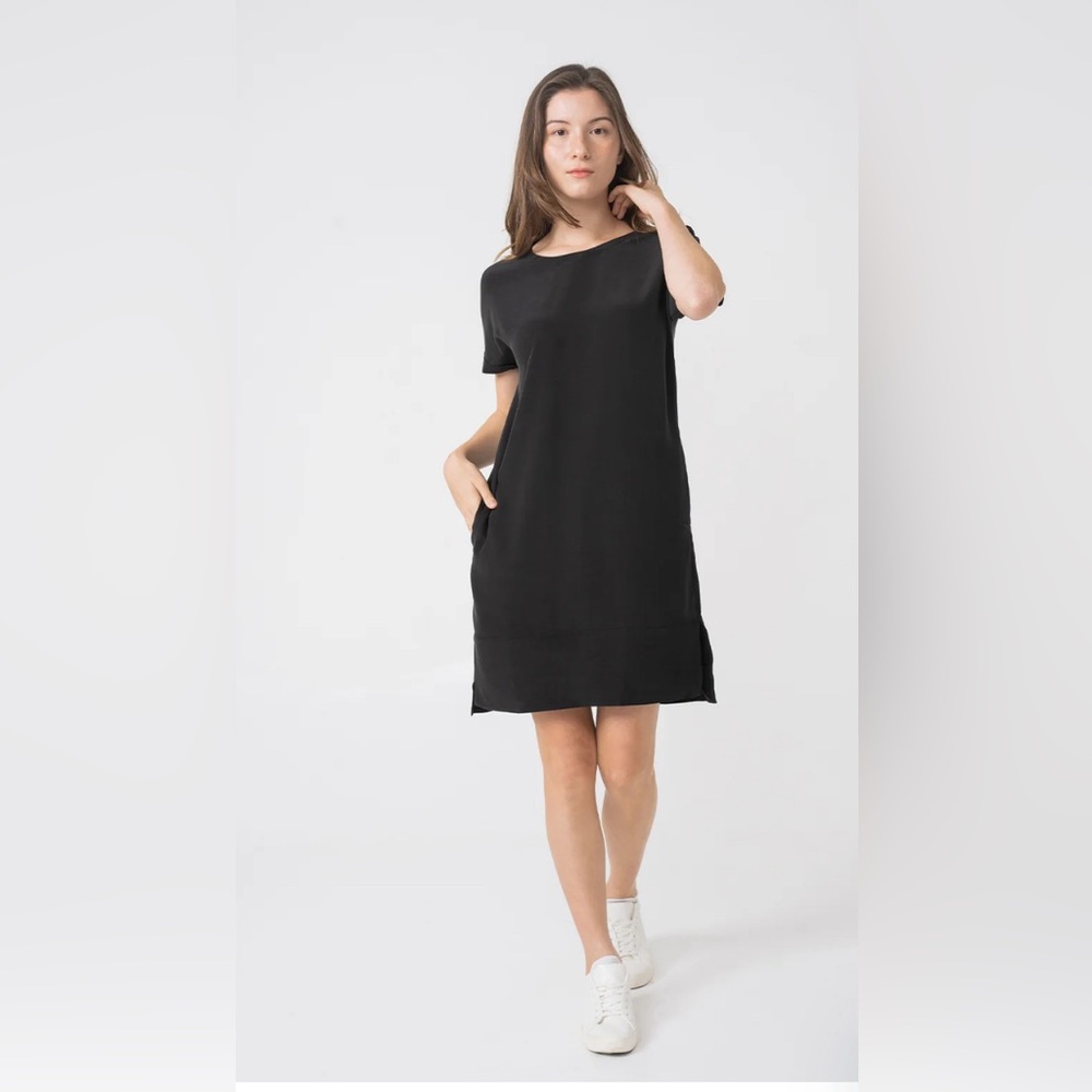 Grana Silk Tee Dress black large